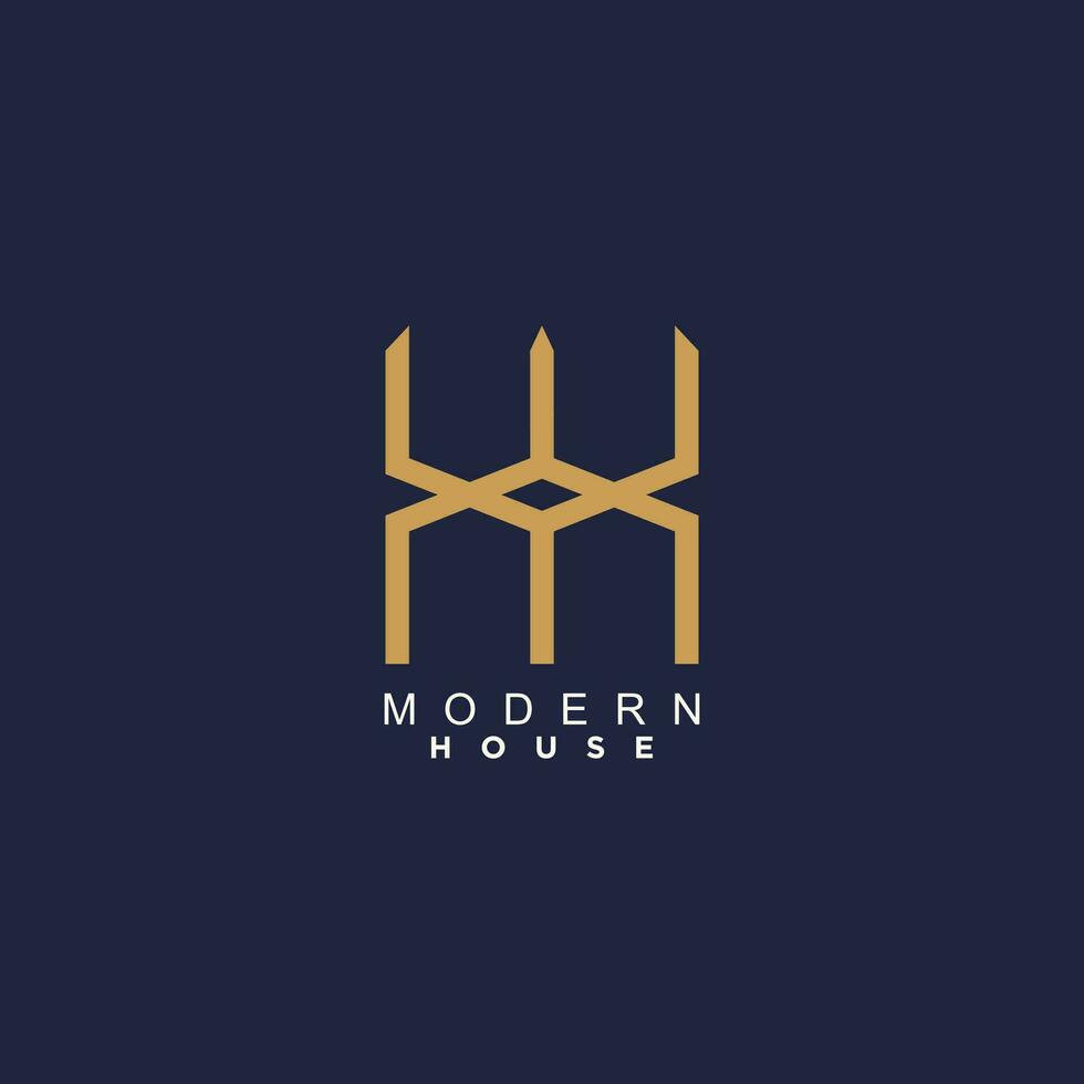 Logo design with letter MWXH for building idea vector