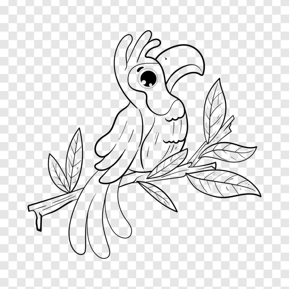 Color toucan bird by numbers. Educational game for kids. Coloring book. Design can be used for fashion t-shirt, greeting card, baby shower. vector