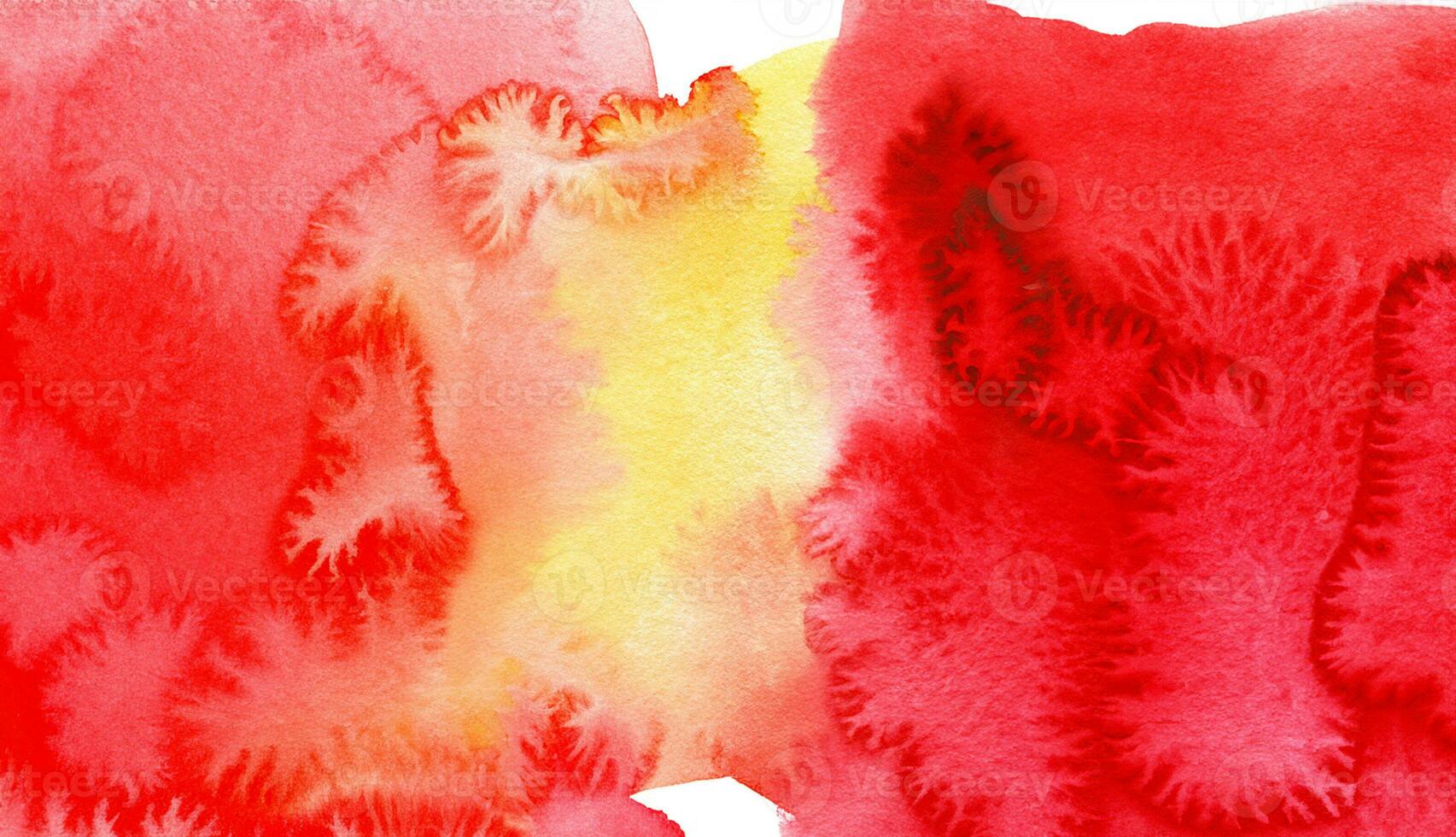 Abstract gradient red and yellow watercolor on white background.The color splashing on the paper photo