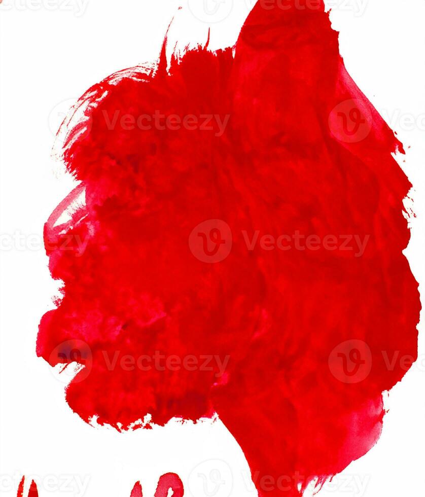 Red brush stroke isolated over white background photo