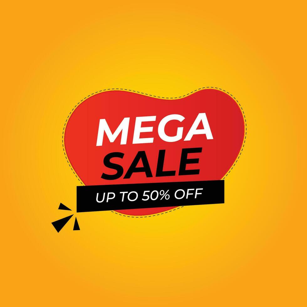 vector mega sale promotion banner background flat style