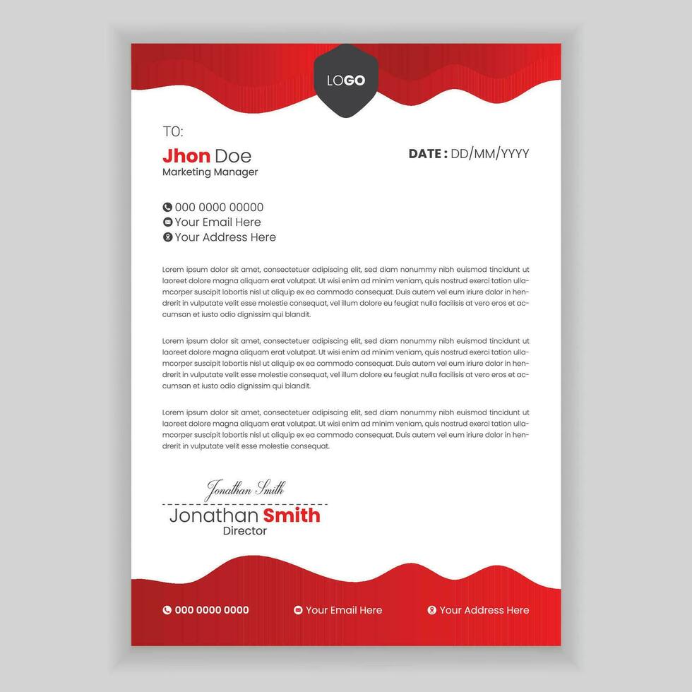 Corporate modern letterhead design template. vector