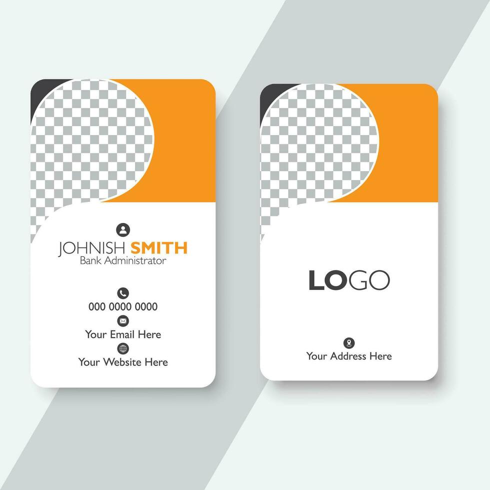 Vertical business card print template. Personal business card design. vector