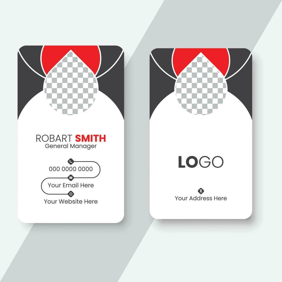 Vertical business card print template. Personal business card design. vector