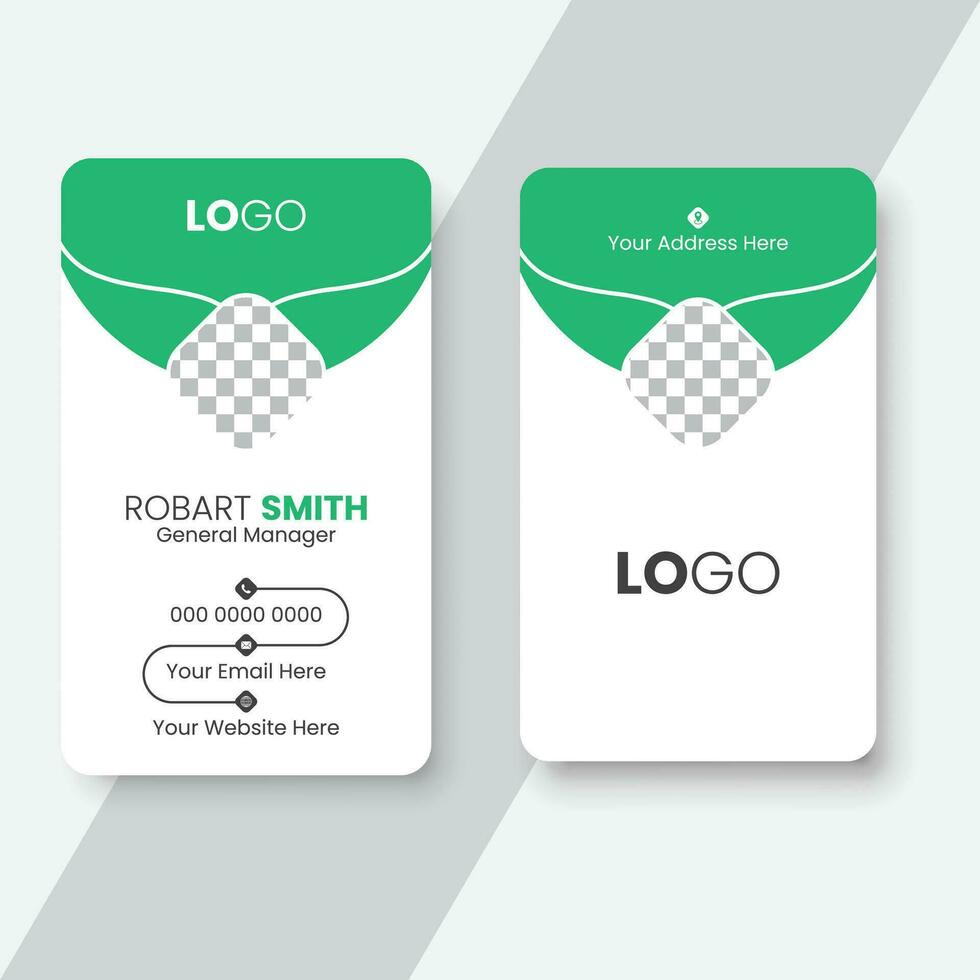 Vertical business card print template. Personal business card design. vector