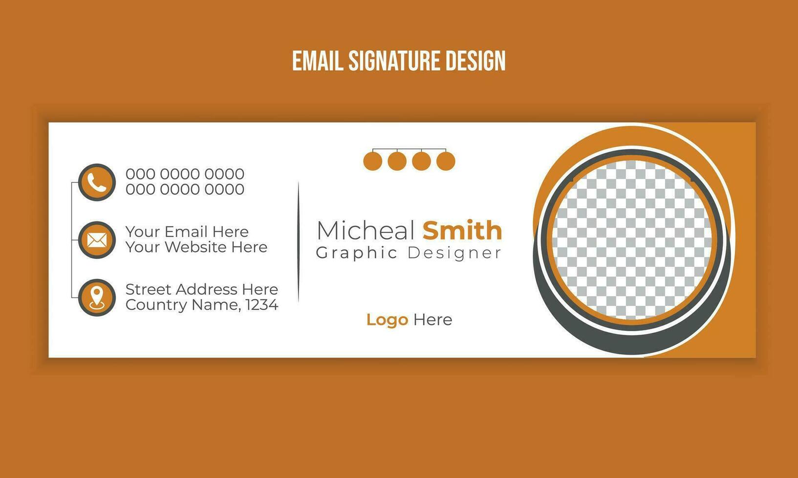 Corporate email signature for all business with unique vector design template.