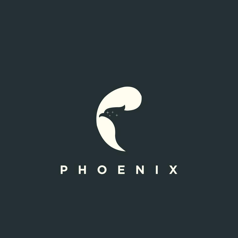 fénix diseño logo vector con creativo único concepto
