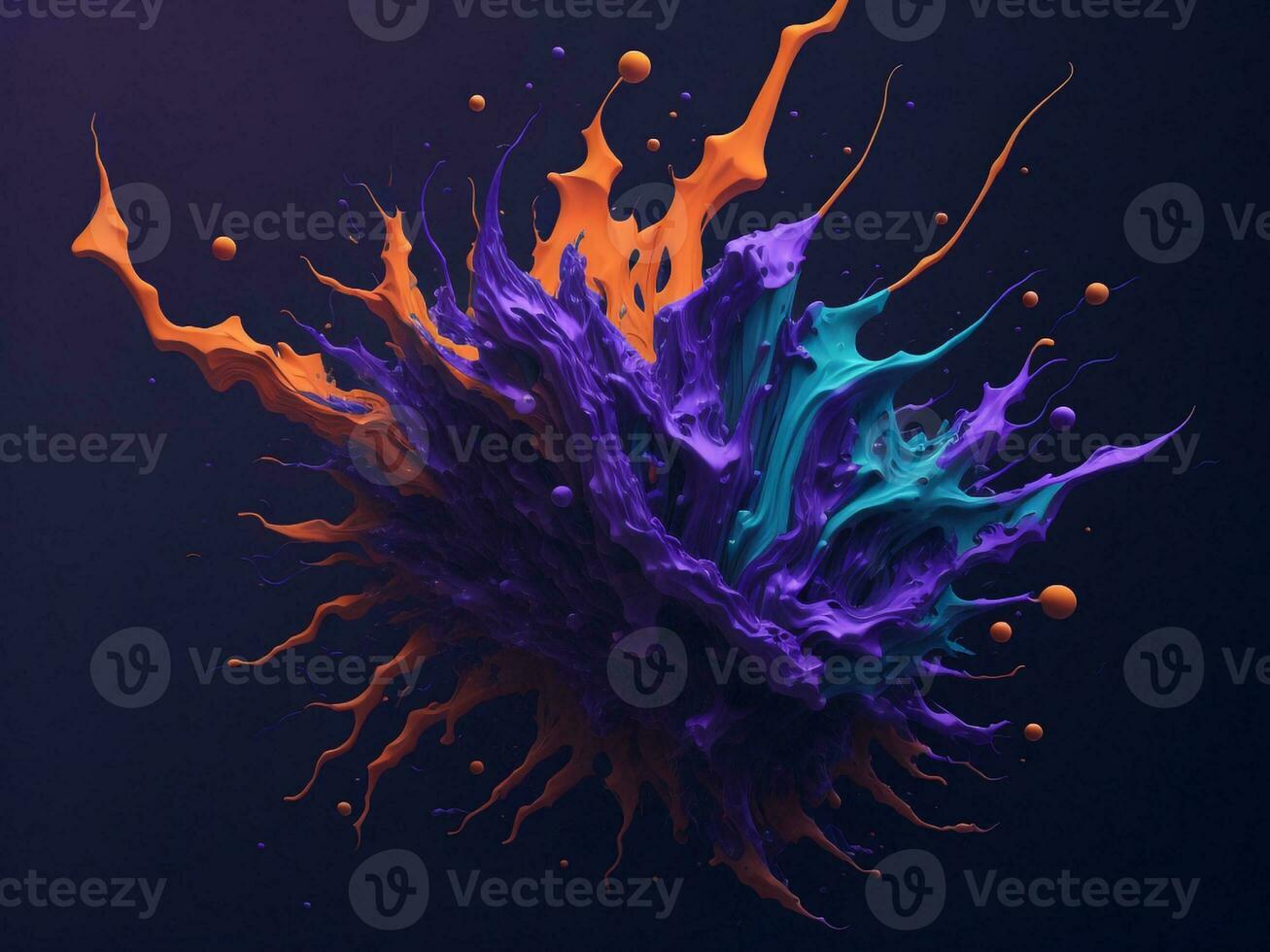 AI generated Abstract colorful splatter, paint, brush strokes watercolor, stain grunge isolated on clear background, colored spray, With different colors photo