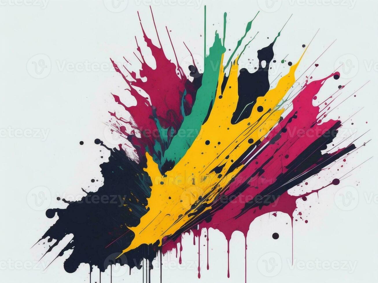 AI generated Abstract colorful splatter, paint, brush strokes watercolor, stain grunge isolated on clear background, colored spray, With different colors photo