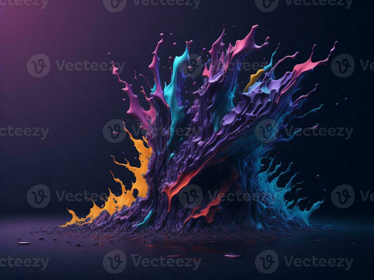 AI generated Abstract colorful splatter, paint, brush strokes watercolor, stain grunge isolated on clear background, colored spray, With different colors photo