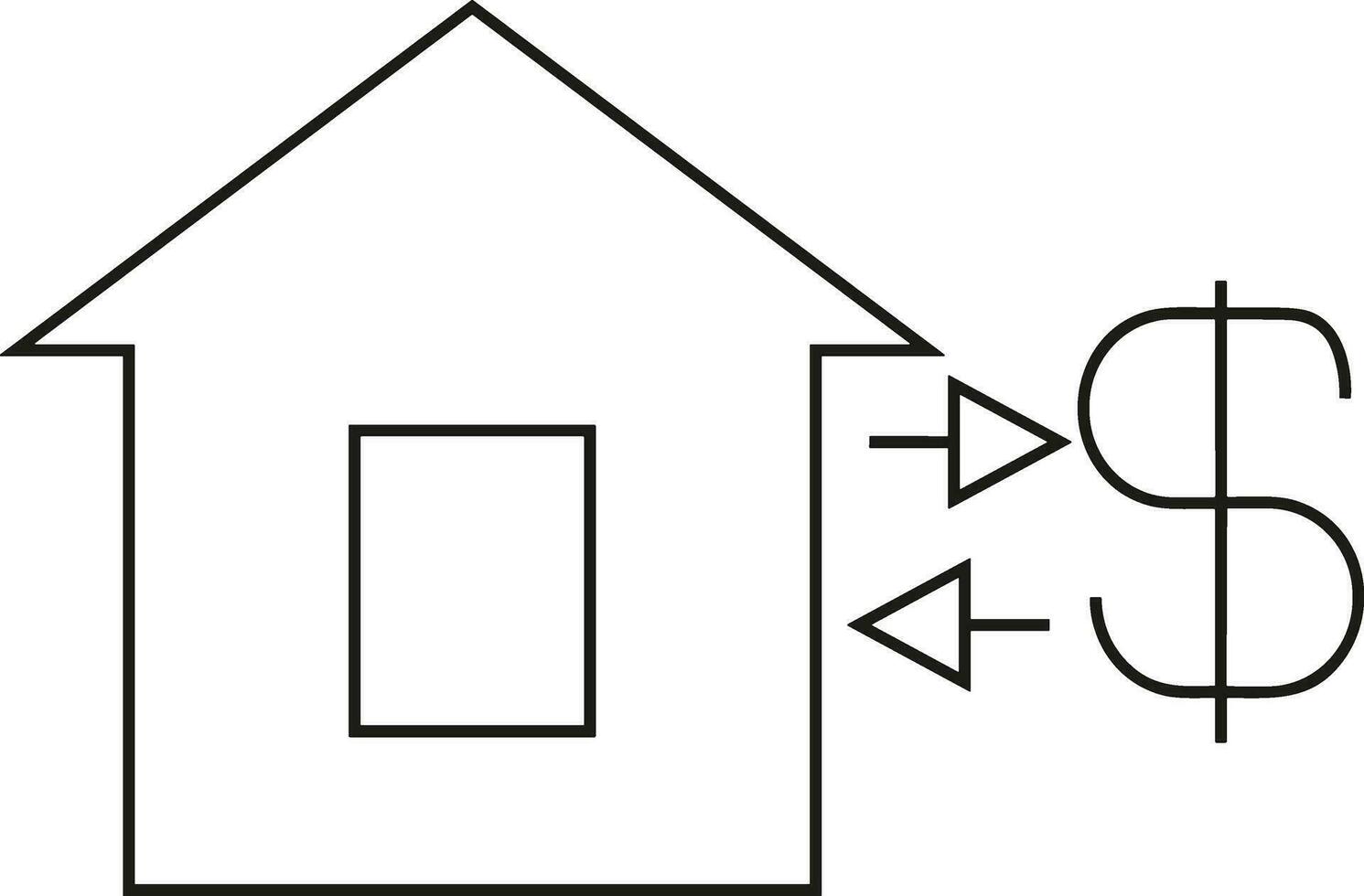 Home outline icon symbol vector image. Illustration of the house real estate graphic property design image