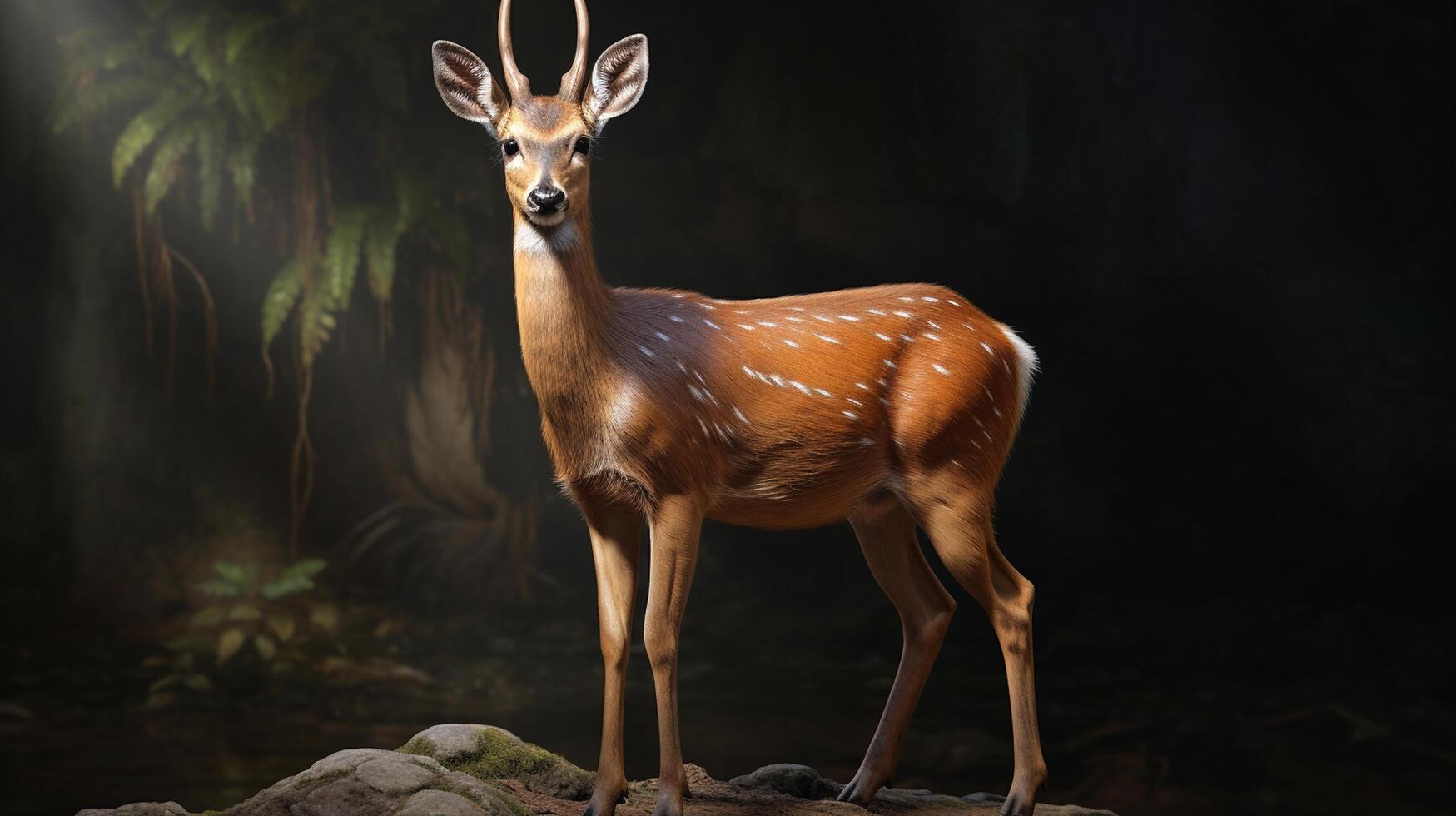 AI generated Barking deer natura animal wallpaper background photo