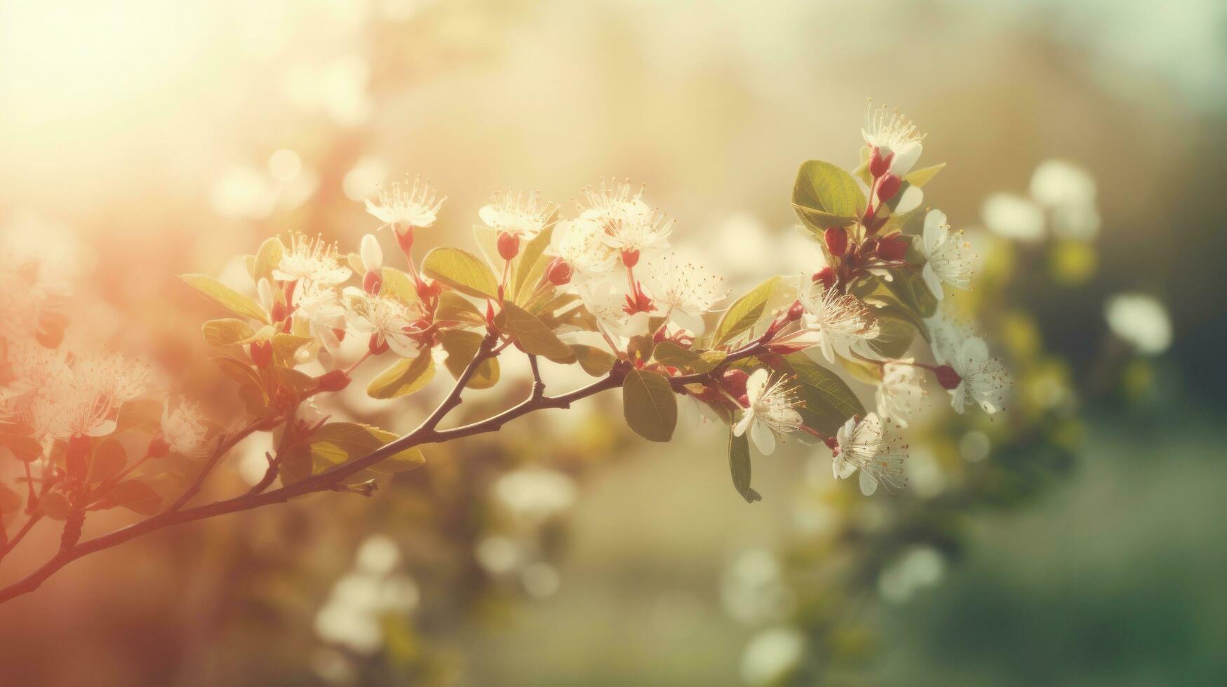 AI generated Captivating banner design featuring cheey blossoms photo