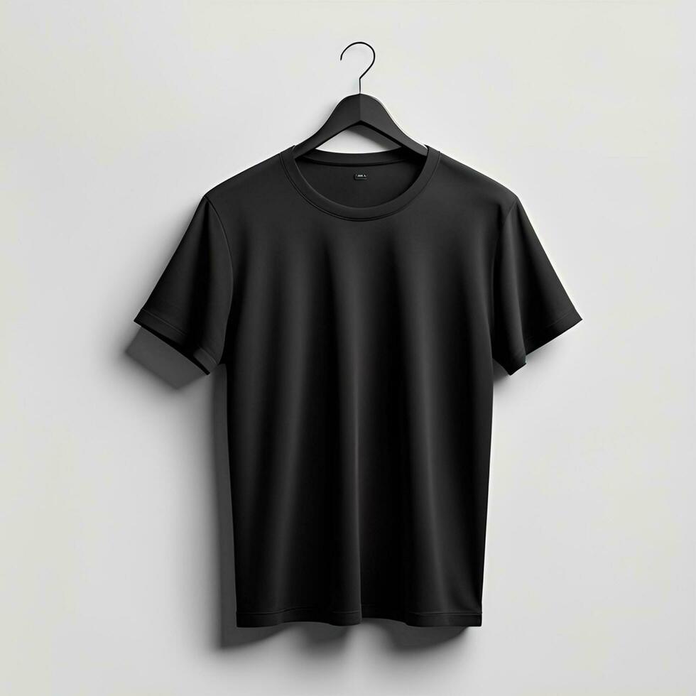 AI generated Black t-shirt mockup. photo