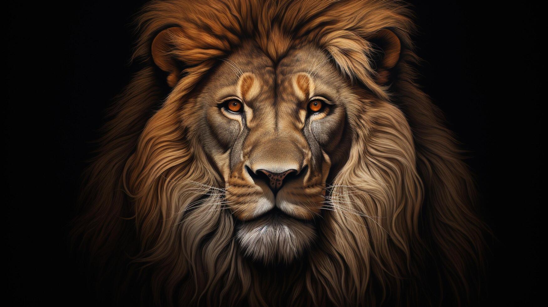 AI generated Lion natura animal wallpaper background photo