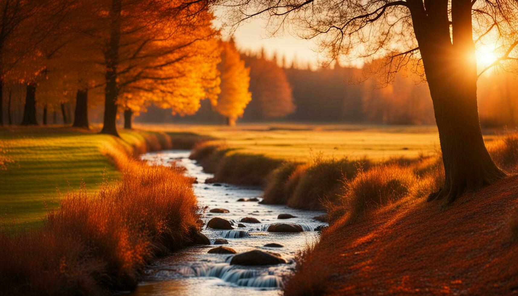 AI generated Beautiful autumn landscape. photo