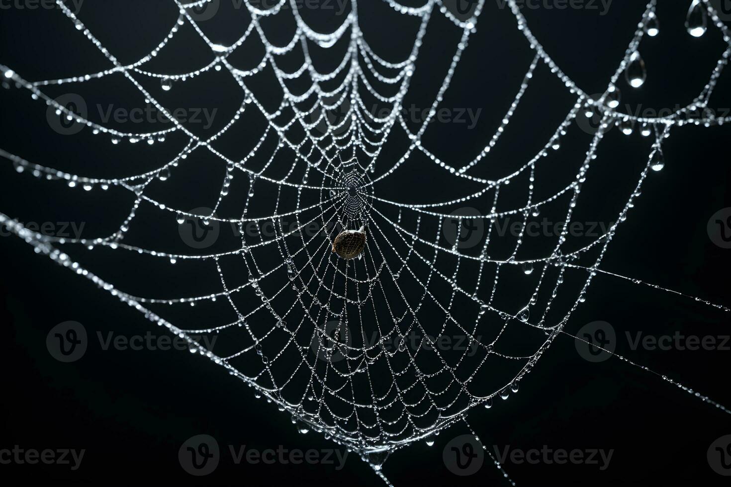 AI generated Spider Web Isolated in Black Background Ai Generative photo