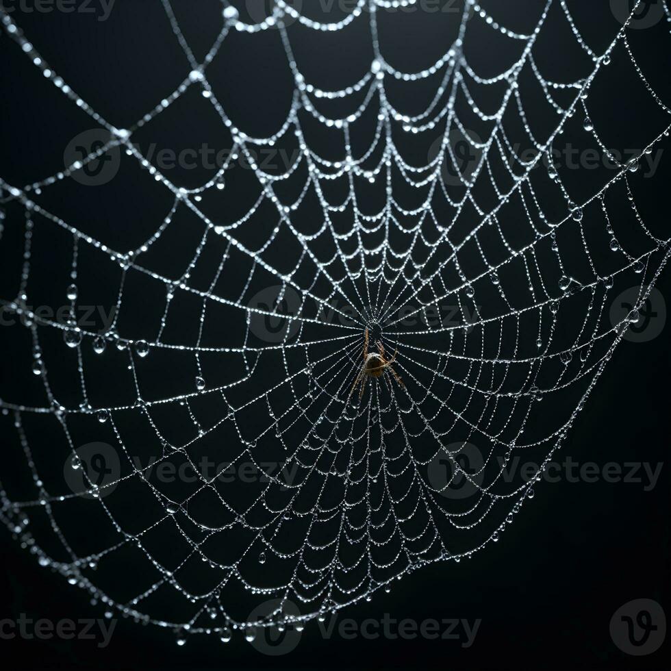 ai generado araña web aislado en negro antecedentes ai generativo foto