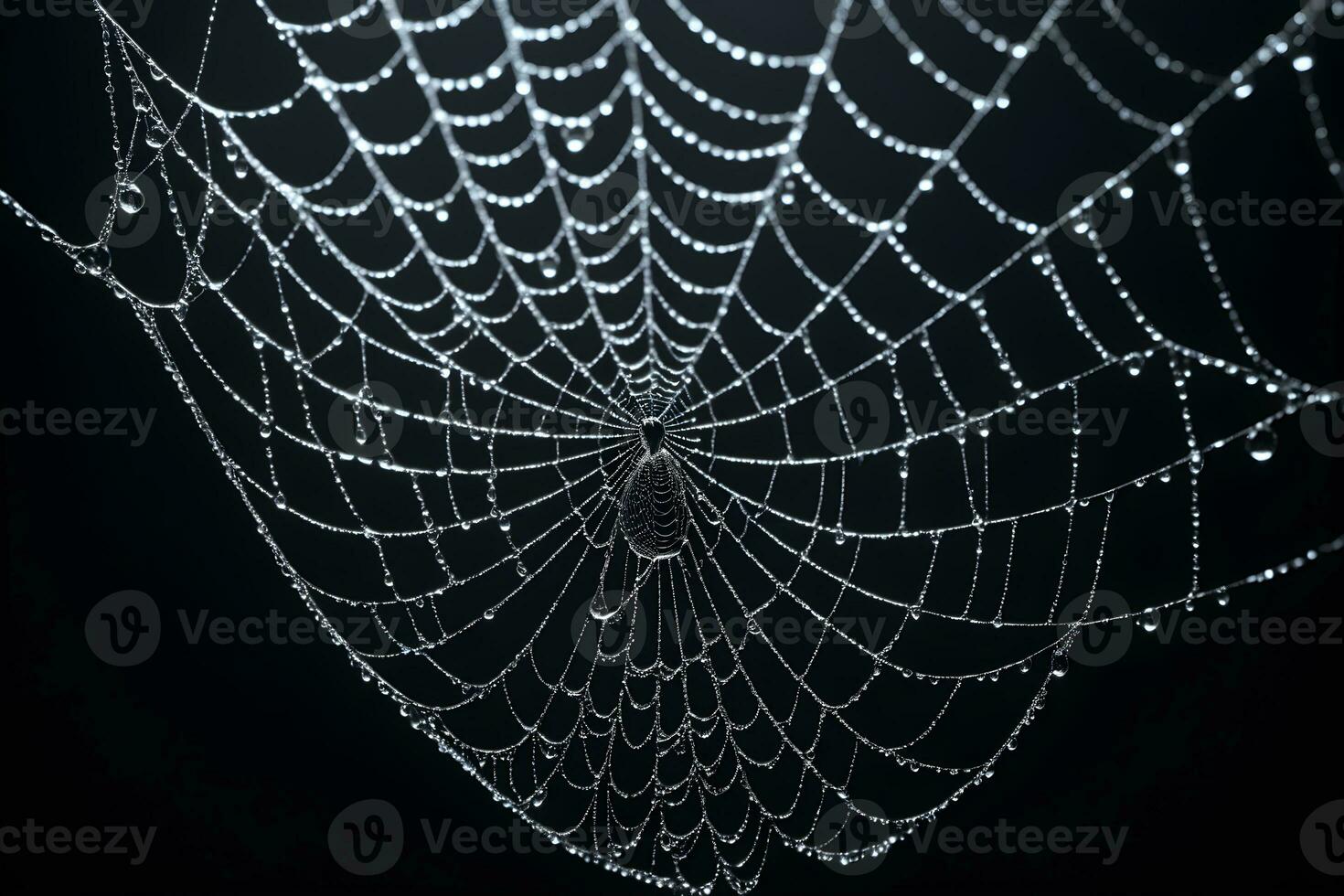 AI generated Spider Web Isolated in Black Background Ai Generative photo