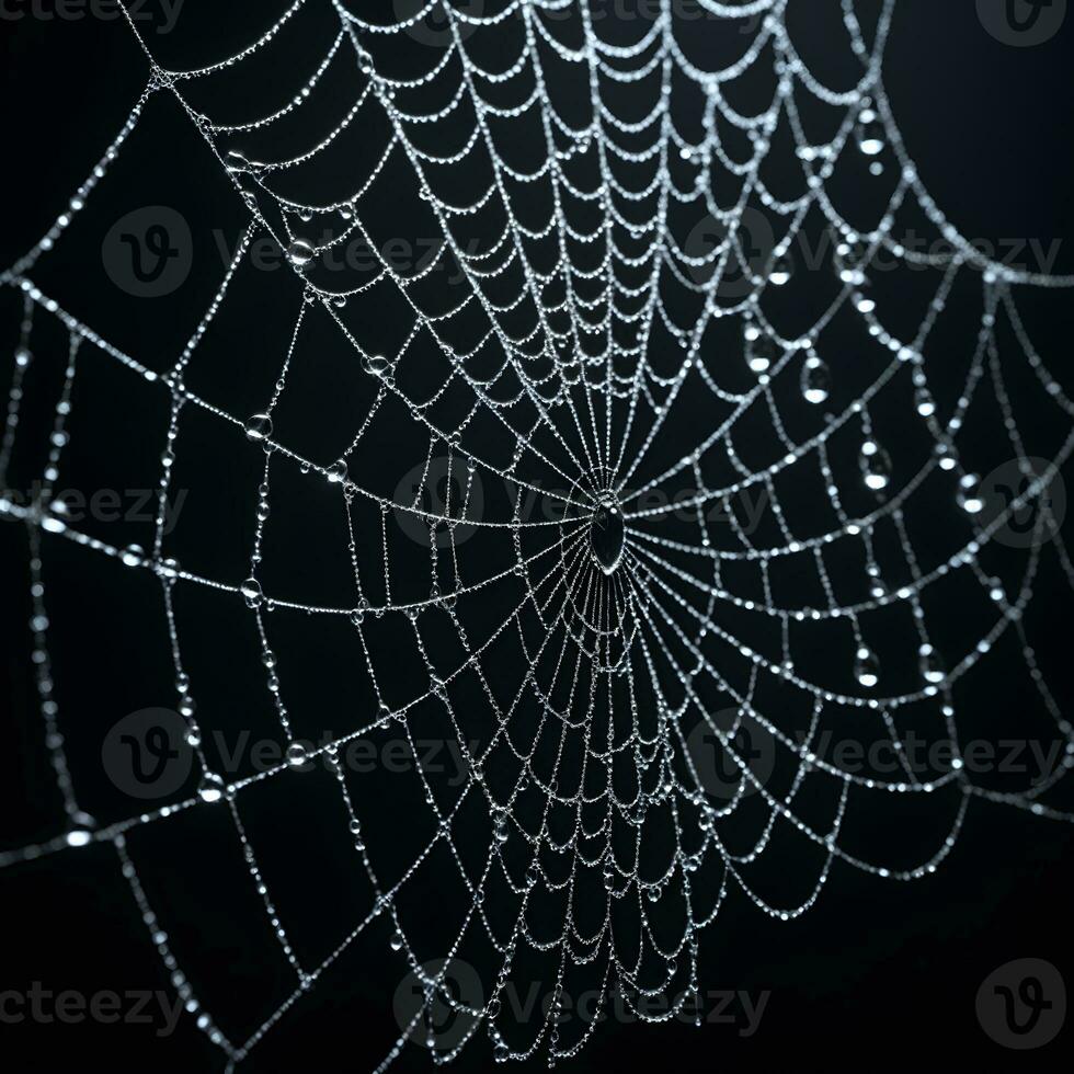 ai generado araña web aislado en negro antecedentes ai generativo foto