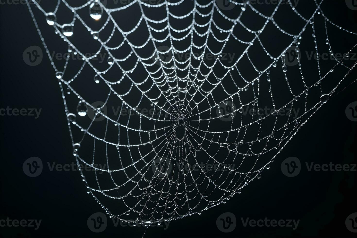 AI generated Spider Web Isolated in Black Background Ai Generative photo