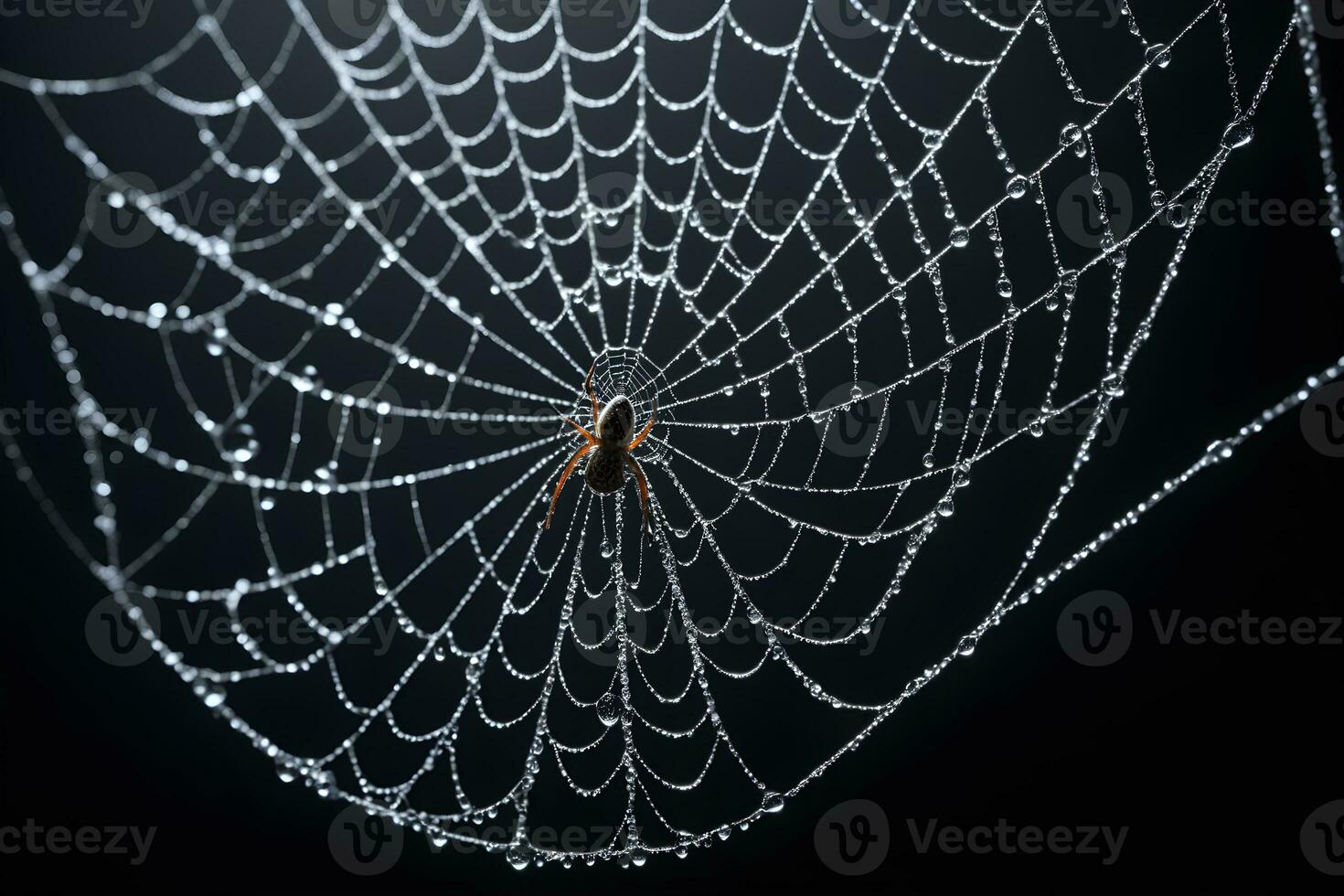 ai generado araña web aislado en negro antecedentes ai generativo foto