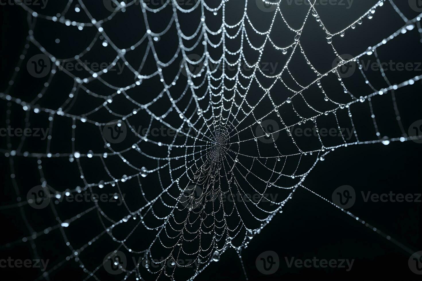 AI generated Spider Web Isolated in Black Background Ai Generative photo