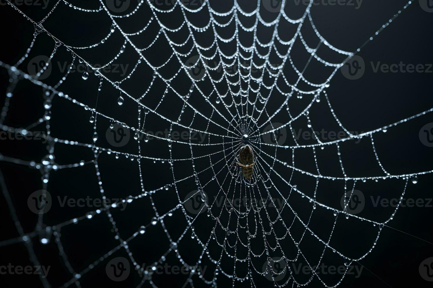 AI generated Spider Web Isolated in Black Background Ai Generative photo