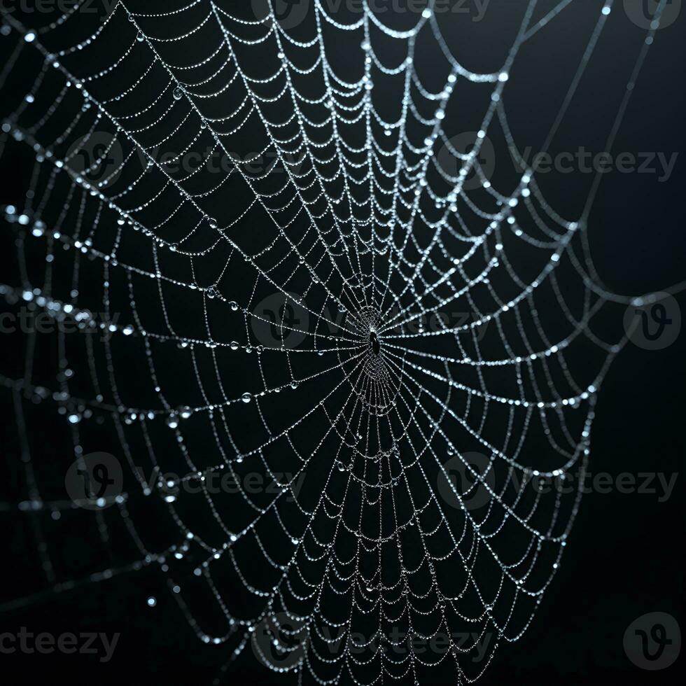 ai generado araña web aislado en negro antecedentes ai generativo foto