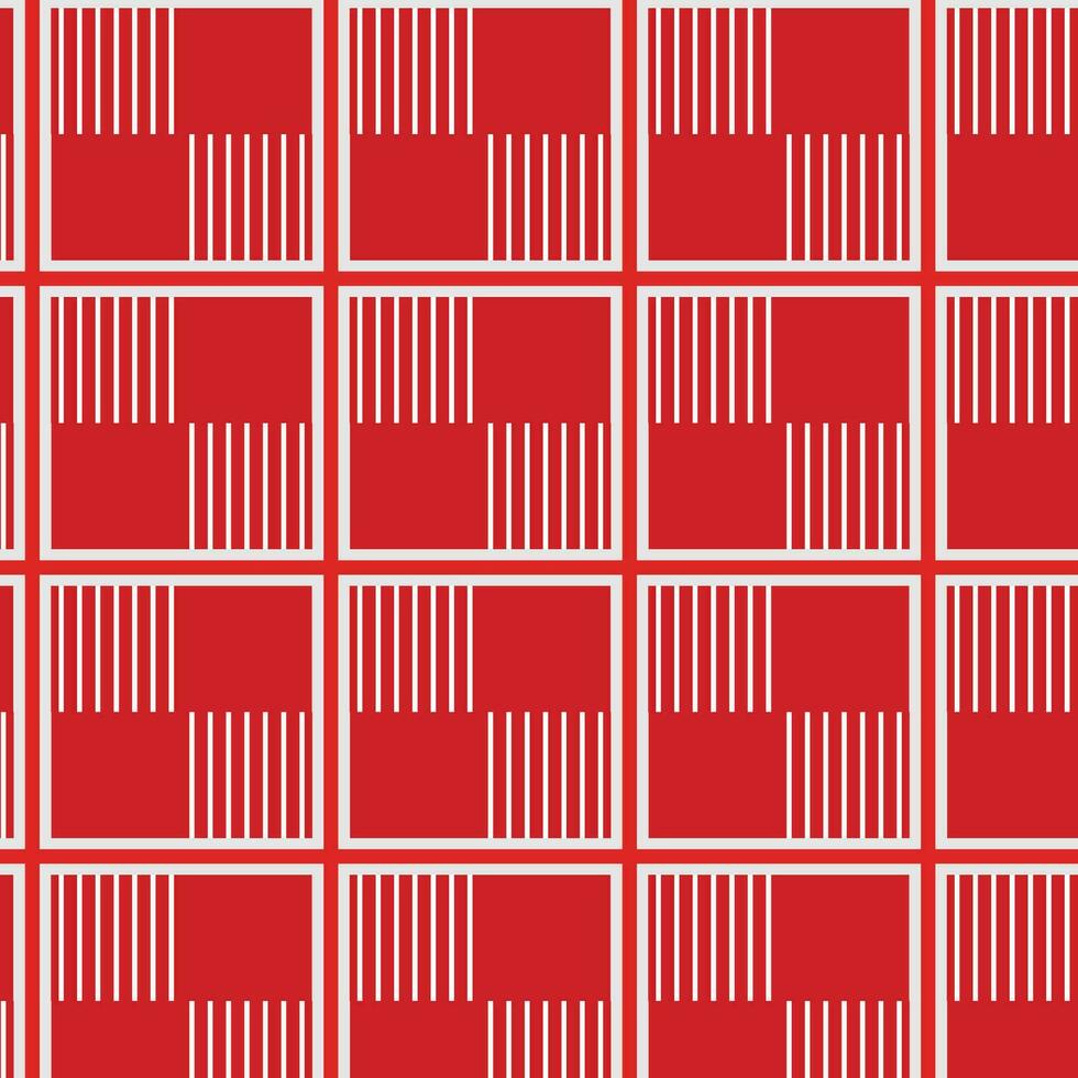 Red and white check seamless pattern design for shirt, pajamas and blanket fabric. vector