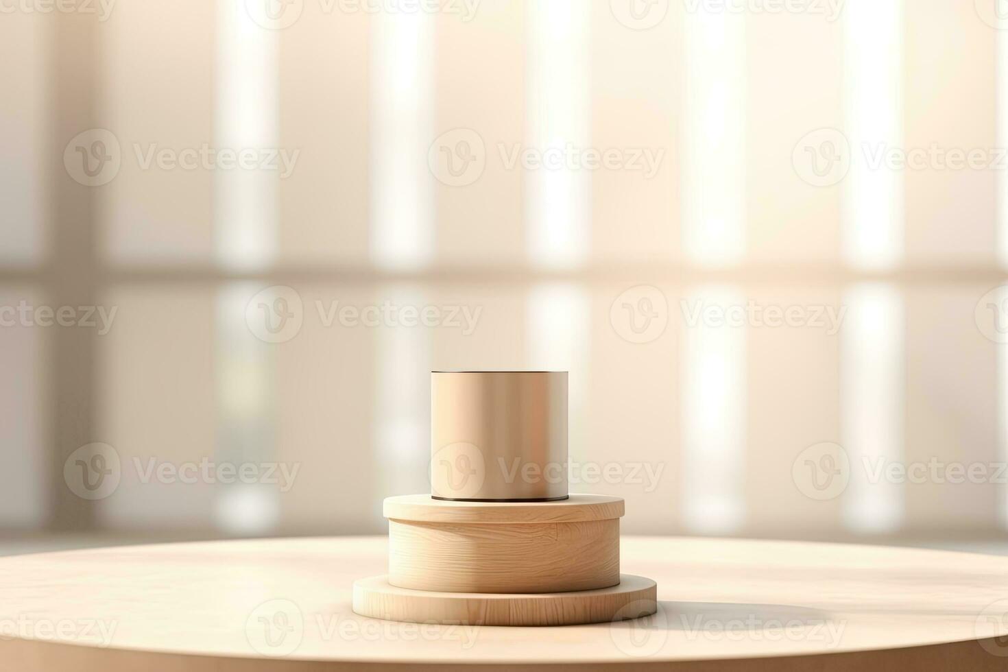 AI generated abstract geometric forms. podium for your design. photo