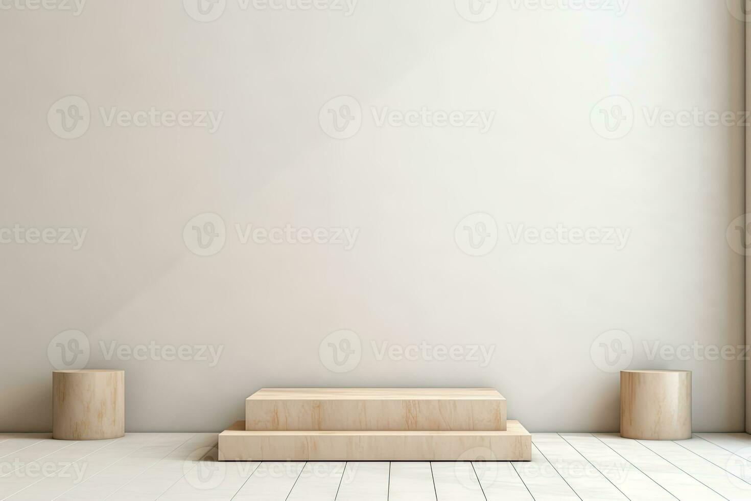AI generated abstract geometric forms. podium for your design. photo