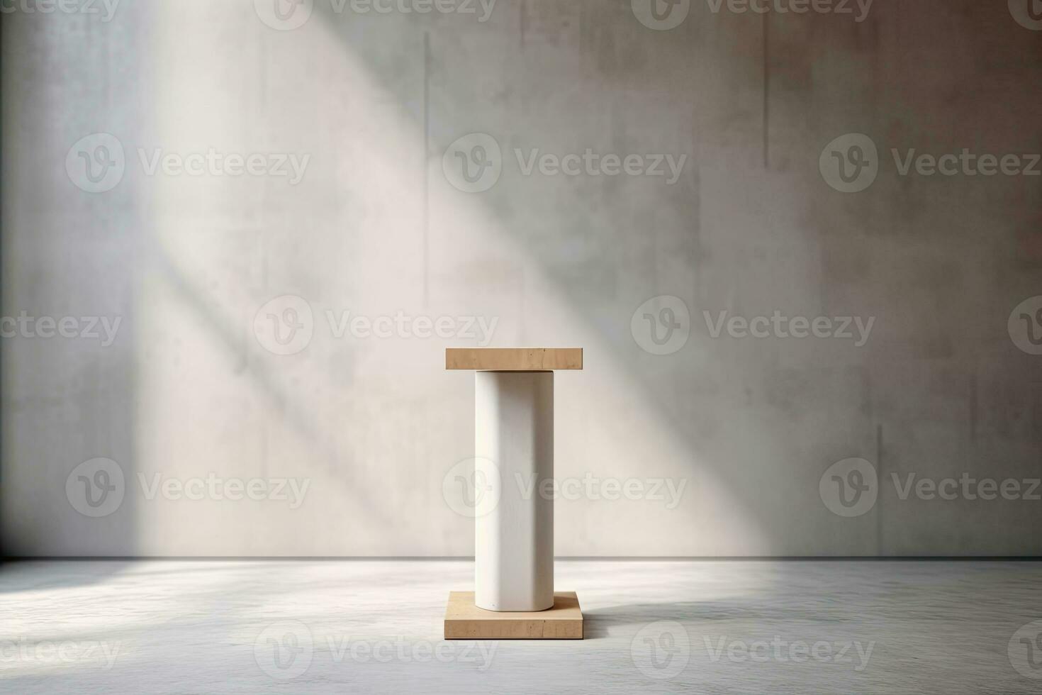 AI generated abstract geometric forms. podium for your design. photo