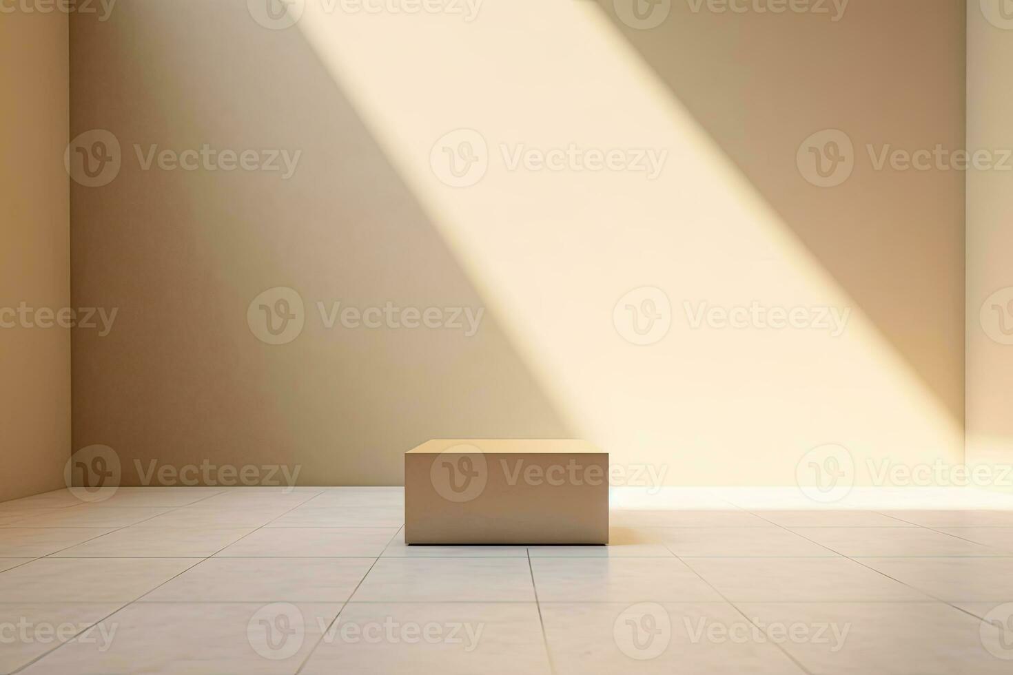 AI generated abstract geometric forms. podium for your design. photo