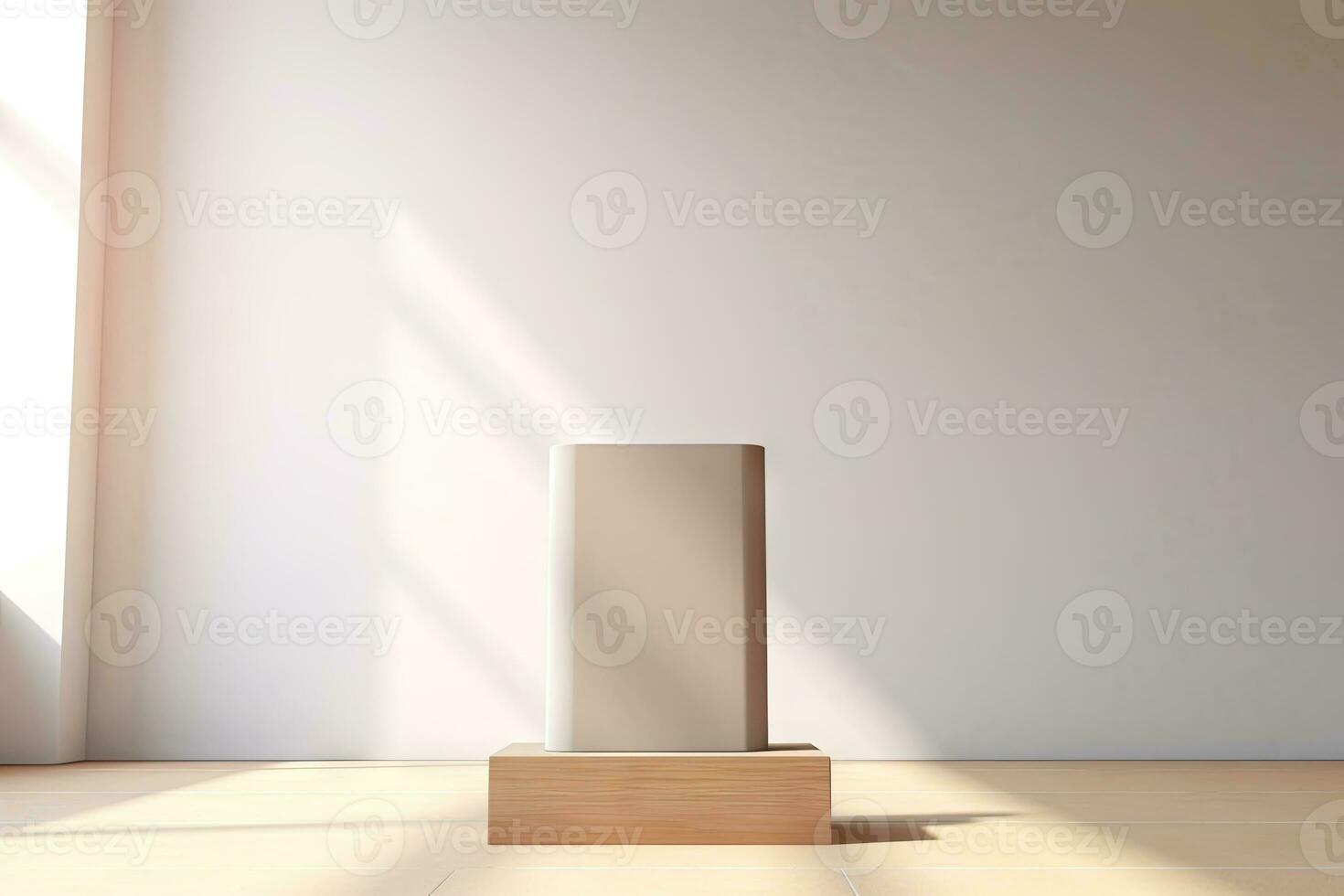 AI generated abstract geometric forms. podium for your design. photo