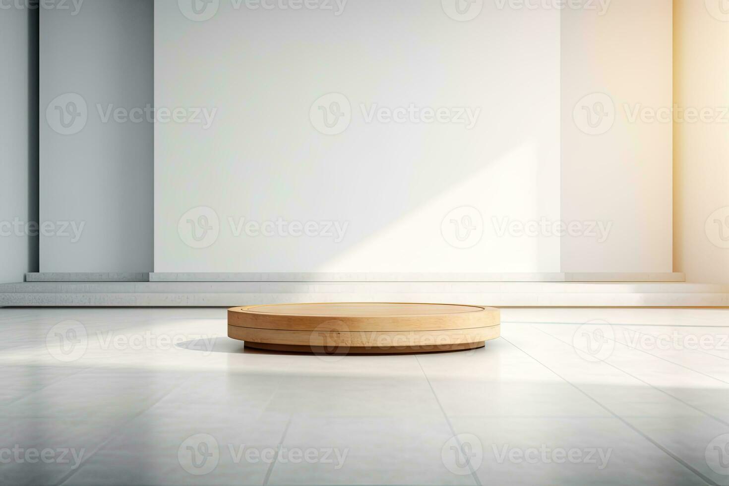AI generated abstract geometric forms. podium for your design. photo