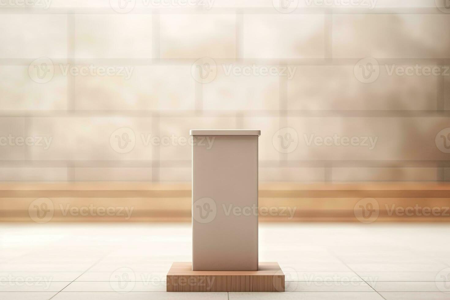 AI generated abstract geometric forms. podium for your design. photo