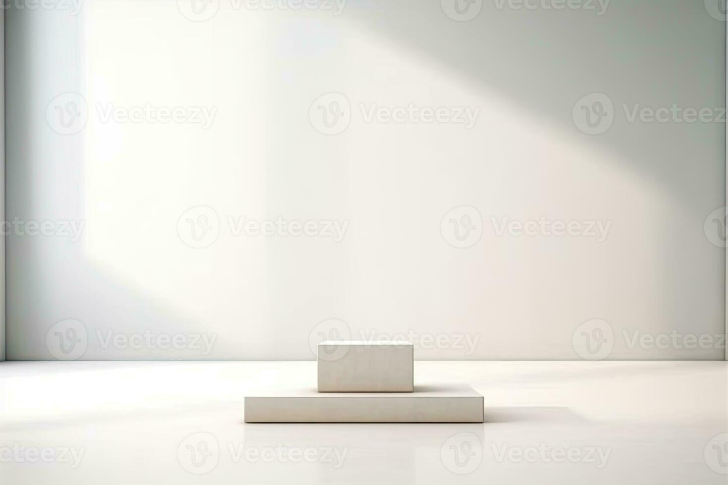 AI generated abstract geometric forms. podium for your design. photo