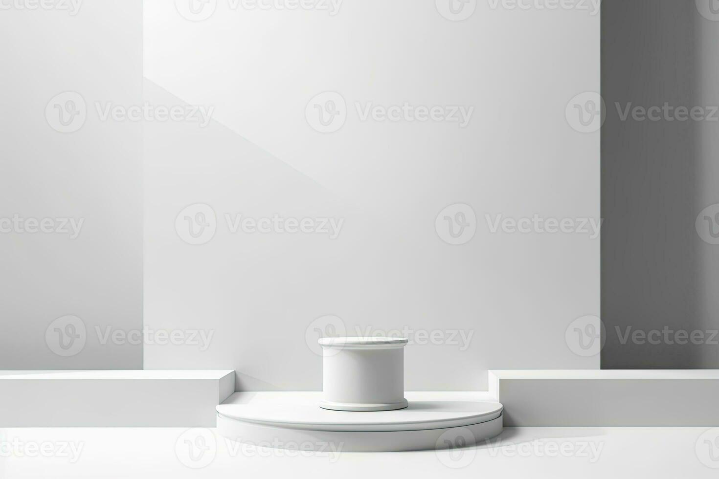 AI generated abstract geometric forms. podium for your design. photo