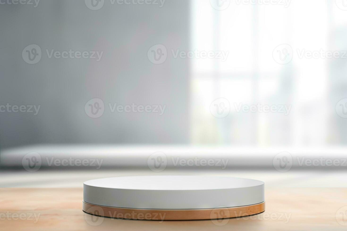 AI generated abstract geometric forms. podium for your design. photo
