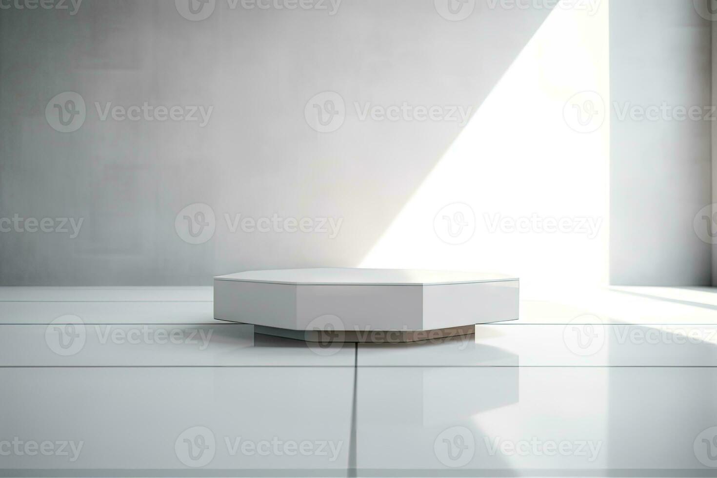 AI generated abstract geometric forms. podium for your design. photo