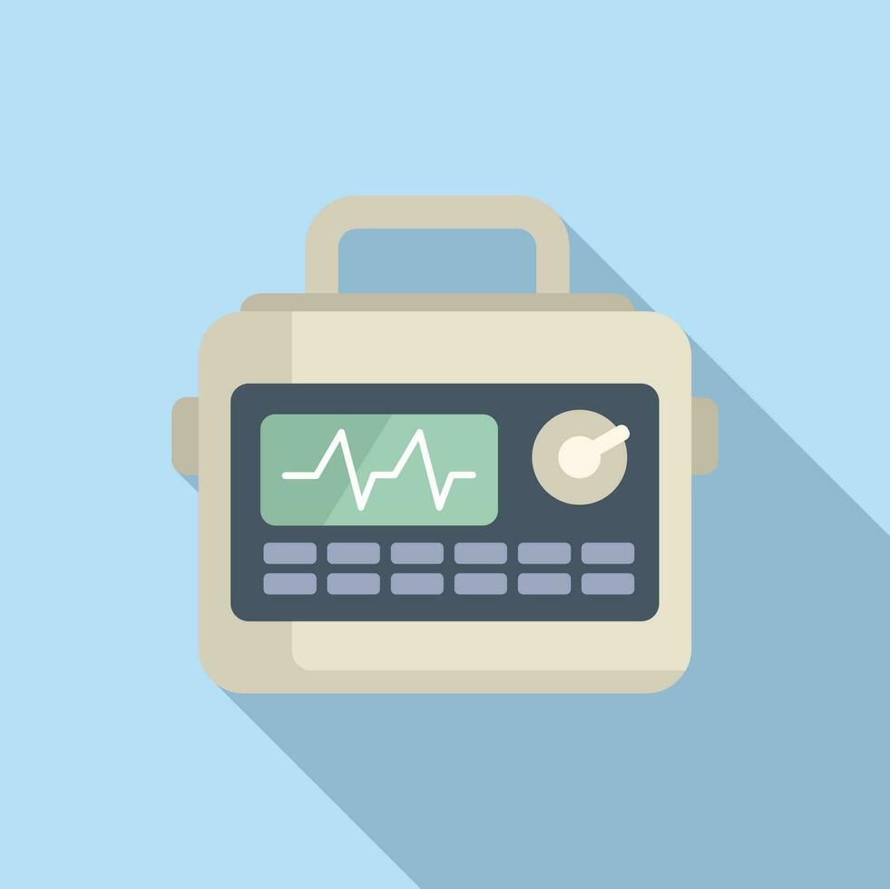 Aed defibrillator icon flat vector. Heart disease attack vector