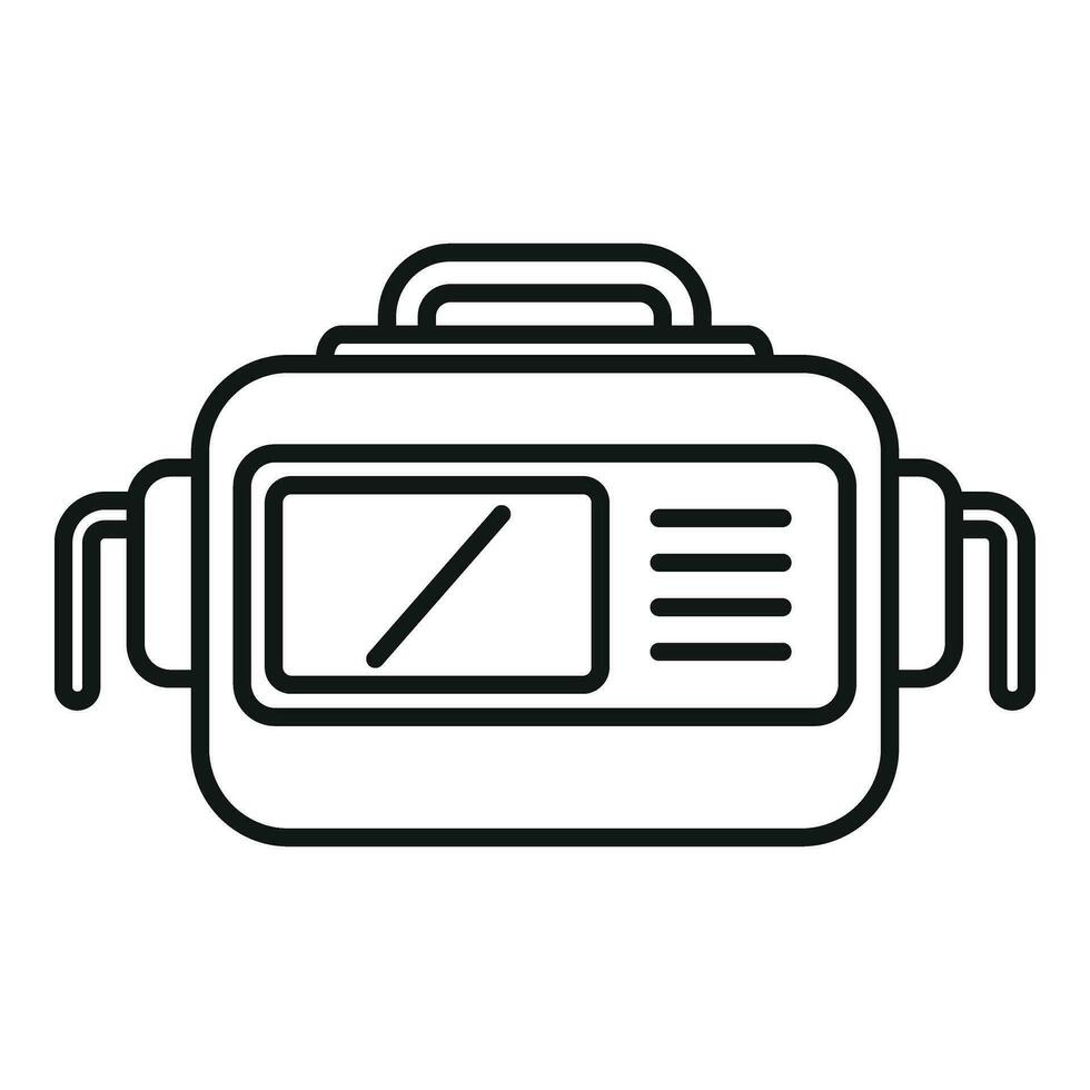 Cardiac defibrillator icon outline vector. Heart attack vector