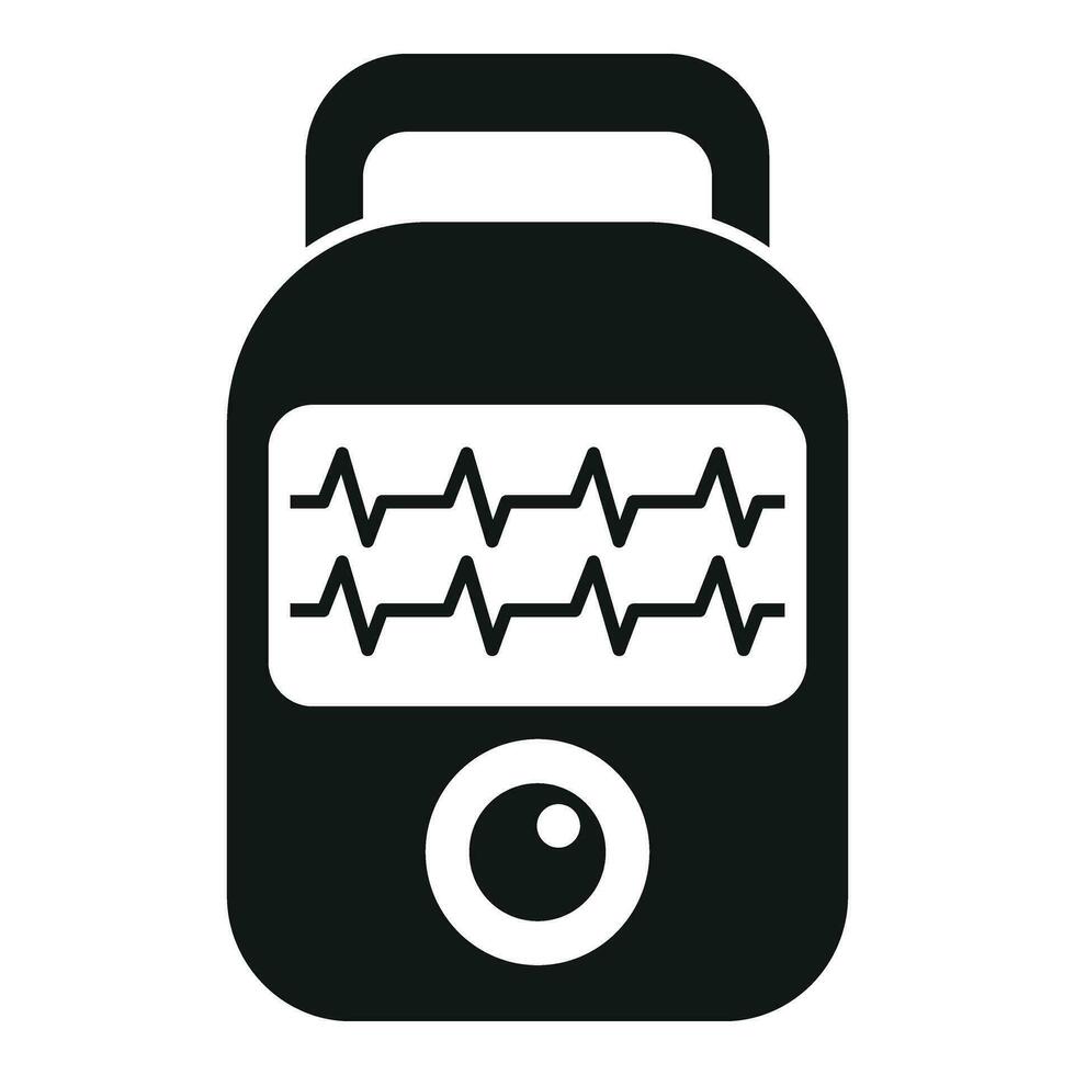 Automatic defibrillator icon simple vector. Breath attack problem vector