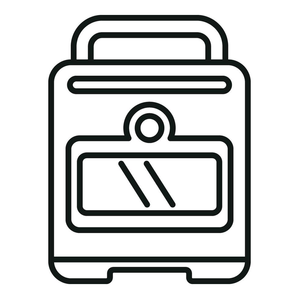 Life save defibrillator icon outline vector. Portable device vector