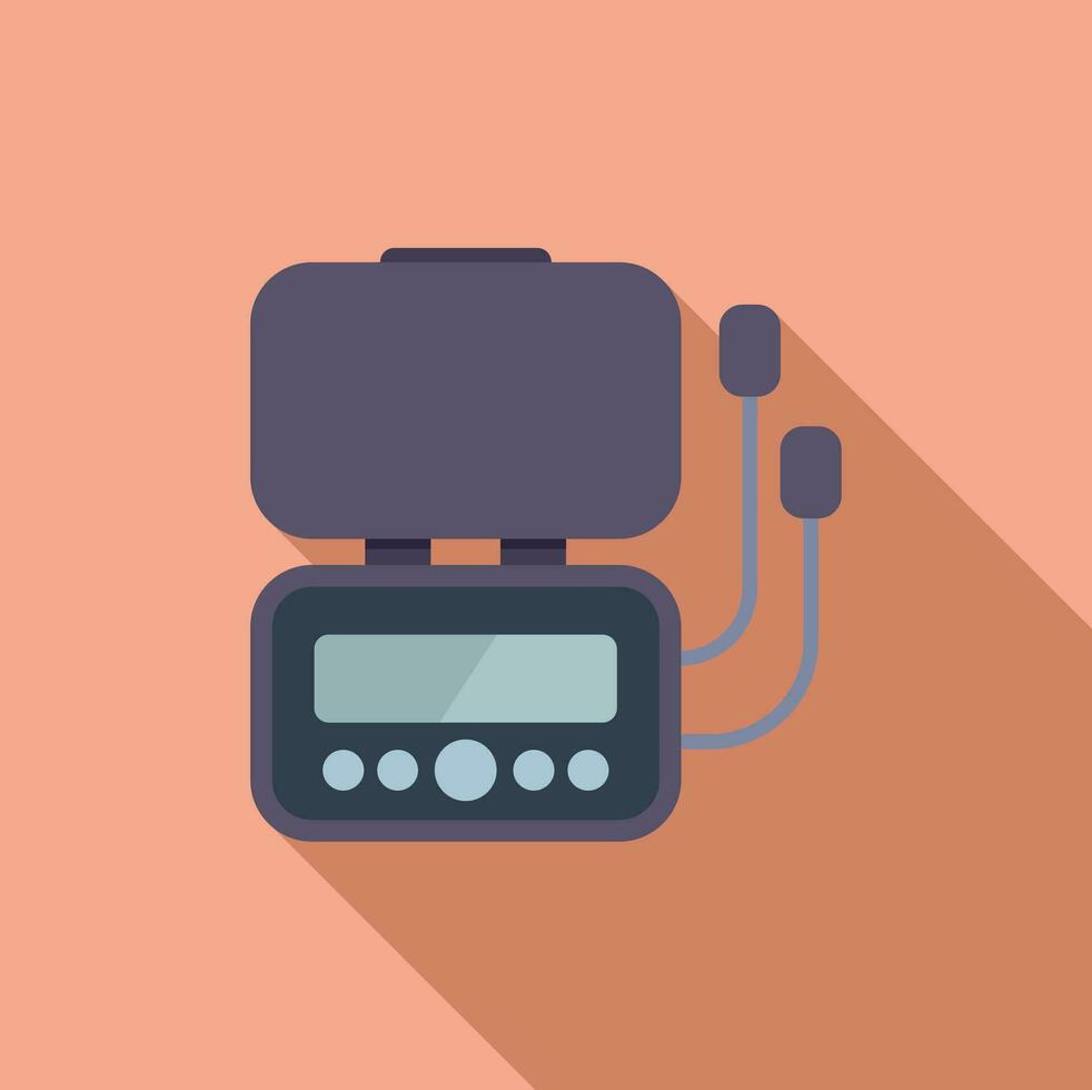 Disease defibrillator icon flat vector. Cardiac attack device vector