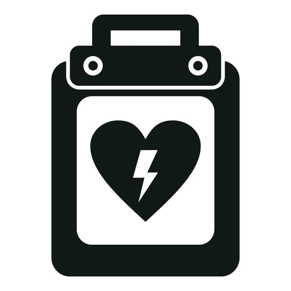 Medical defibrillator icon simple vector. Portable device vector