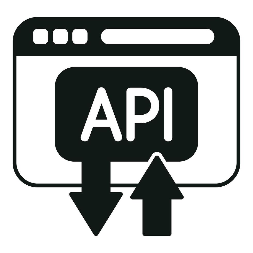 Api change gear icon simple vector. Mobile server vector