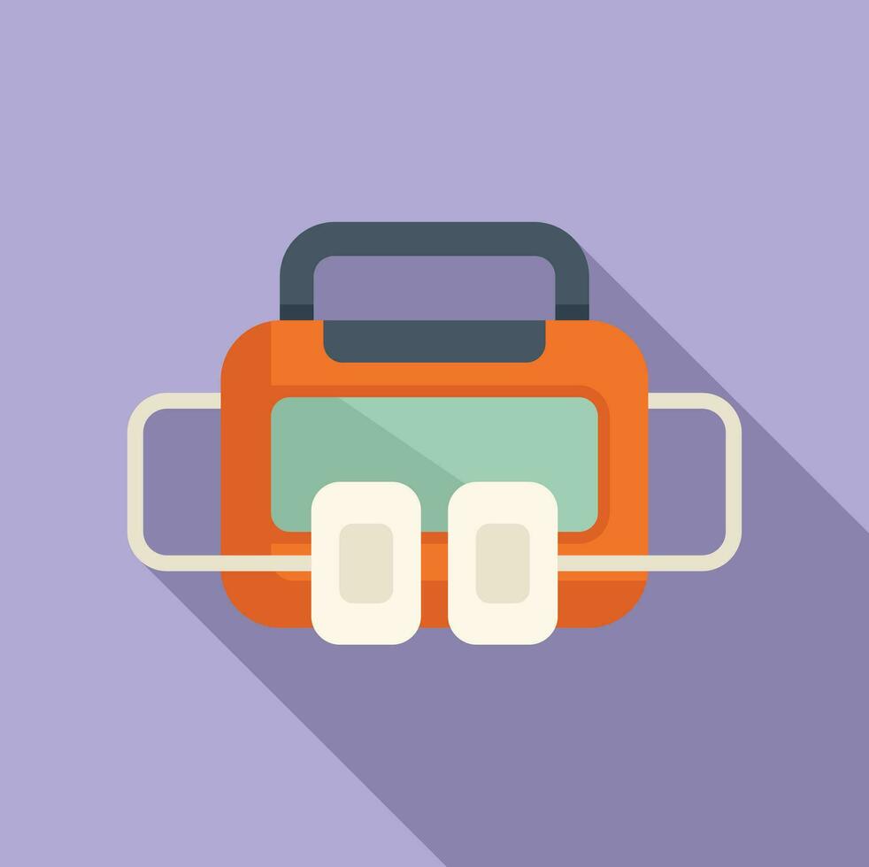 Defibrillator assistance icon flat vector. Medical aid help vector