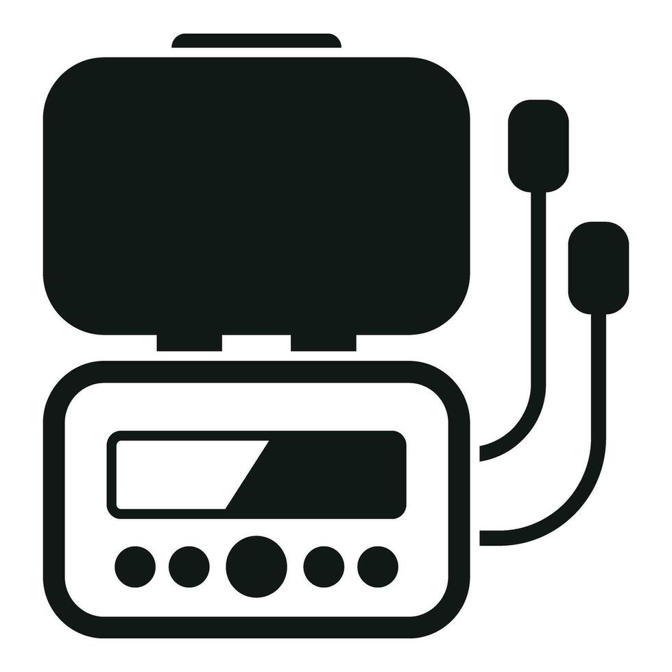 Monitor defibrillator icon simple vector. First aid care vector